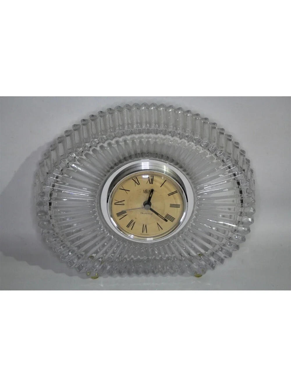 MIKASA Diamond Fire Mantle Clock*Quartz Glass Oval*WY247/815*Desk*IEC LR1 Sz N